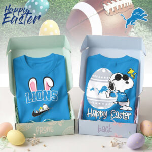 Detroit Lions Snoopy Happy Easter Bunny Ears Nike Logo Blue Football Shirt Detroit Lions Snoopy Happy Easter Bunny Ears Nike Logo Blue Football Shirt