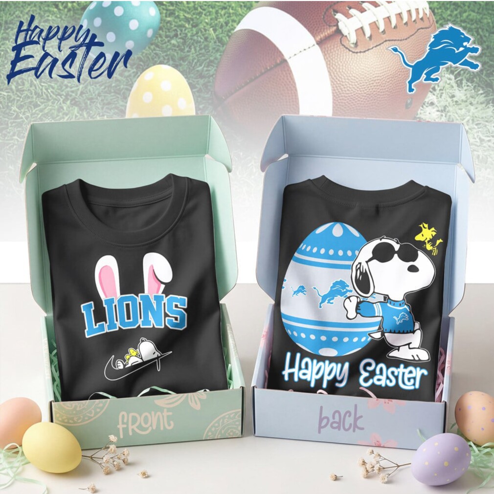 Detroit Lions Snoopy Happy Easter Bunny Ears Nike Logo Blue Football Shirt Detroit Lions Snoopy Happy Easter Bunny Ears Nike Logo Blue Football Shirt
