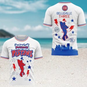 Detroit Pistons Belleville Three Techno Is Black Music White Graphic Streetwear Fan T Shirt