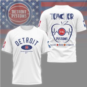 Detroit Pistons Teacher Appreciation Night Shirt Teach Love Inspire NBA Team Teacher Shirt
