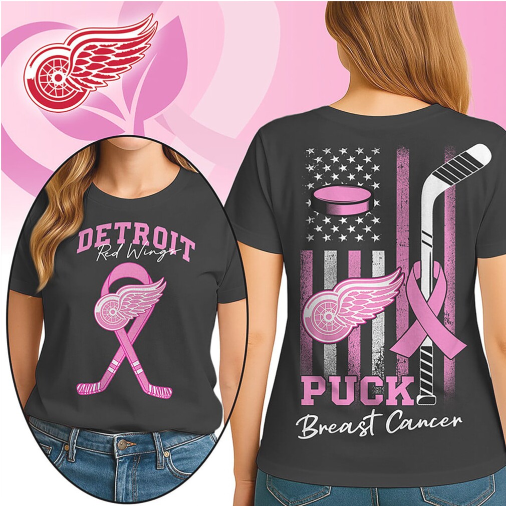 Detroit Red Wings Breast Cancer Awareness Puck Pink Ribbon Support Hockey Fan Shirt Detroit Red Wings Breast Cancer Awareness Puck Pink Ribbon Support Hockey Fan Shirt