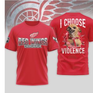 Detroit Red Wings Chihuahua I Choose Violence Red Hockey Lover Shirt