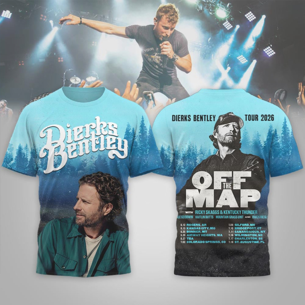 Dierks Bentley Off The Map Tour 2026 feat. Ricky Skaggs Kentucky Thunder Shirt Dierks Bentley Off The Map Tour 2026 feat. Ricky Skaggs Kentucky Thunder Shirt