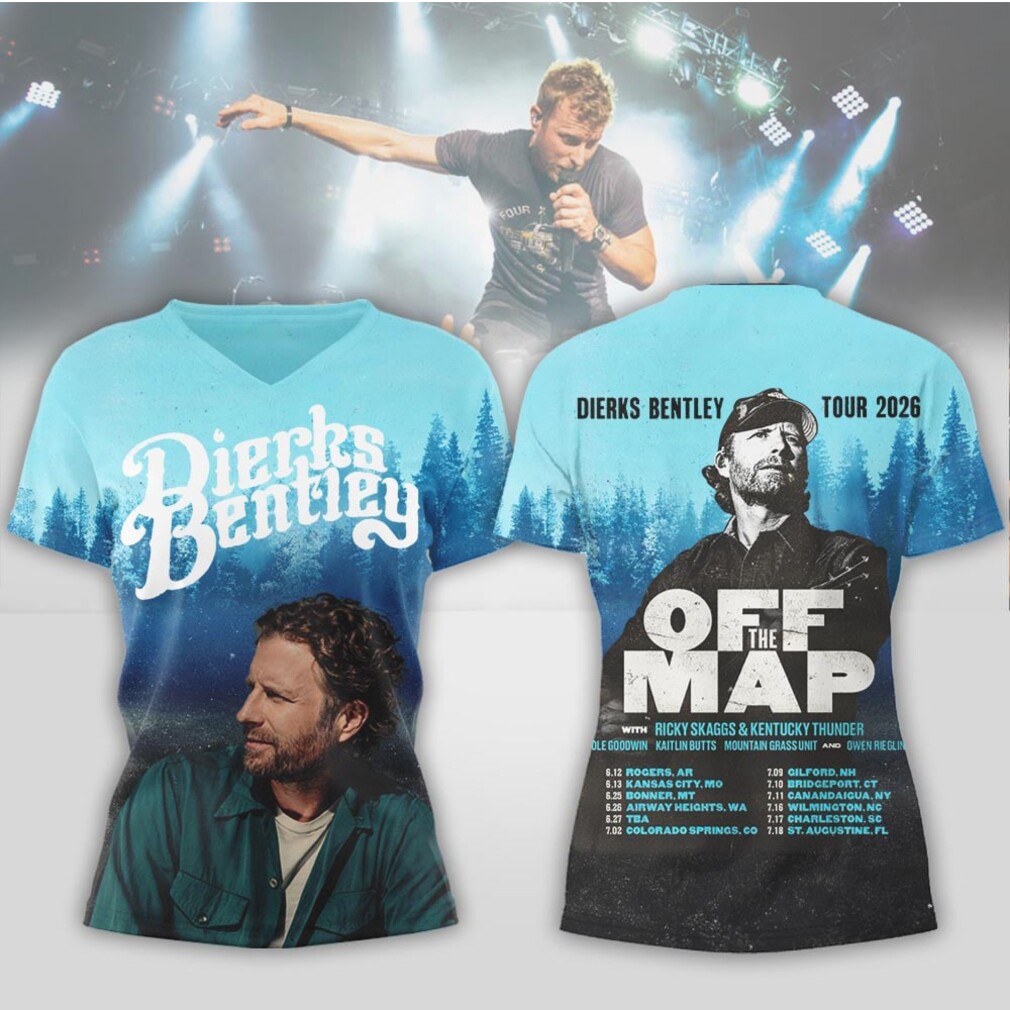 Dierks Bentley Off The Map Tour 2026 feat. Ricky Skaggs Kentucky Thunder Shirt Dierks Bentley Off The Map Tour 2026 feat. Ricky Skaggs Kentucky Thunder Shirt