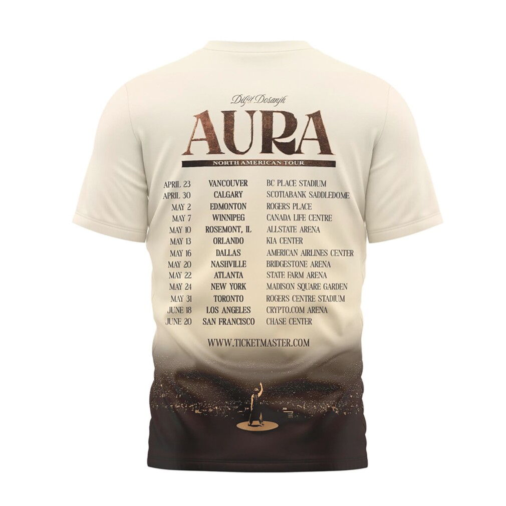 Diljit Dosanjh Aura North American Tour 2026 Concert Fan Gift T Shirt Diljit Dosanjh Aura North American Tour 2026 Concert Fan Gift T Shirt
