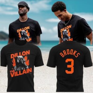 Dillon Brooks The Villain Houston Rockets Basketball Number 3 Black Graphic Fan Shirt