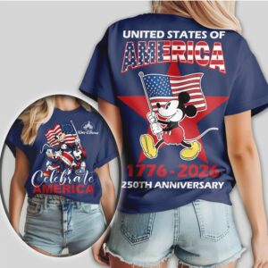 Disney United States 250th Anniversary Mickey Mouse 1776 2026 Celebrate America T Shirt