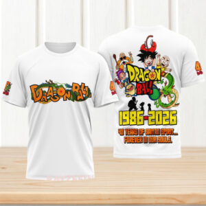 Dragon Ball 40 Years Anniversary Saiyan Spirit Vintage Anime 1986 2026 Memorial T Shirt Dragon Ball 40 Years Anniversary Saiyan Spirit Vintage Anime 1986 2026 Memorial T Shirt