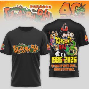Dragon Ball 40th Anniversary 1986 2026 Saiyan Spirit Forever In Our Souls Graphic Shirt