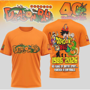 Dragon Ball 40th Anniversary 1986 2026 Saiyan Spirit Forever In Our Souls Graphic Shirt