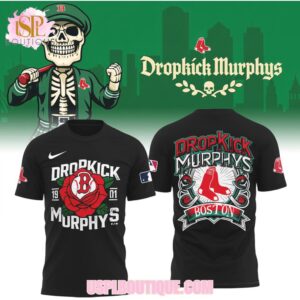 Dropkick Murphys Boston Red Sox Skeleton Baseball Graphic Tee Irish Punk Rock Apparel