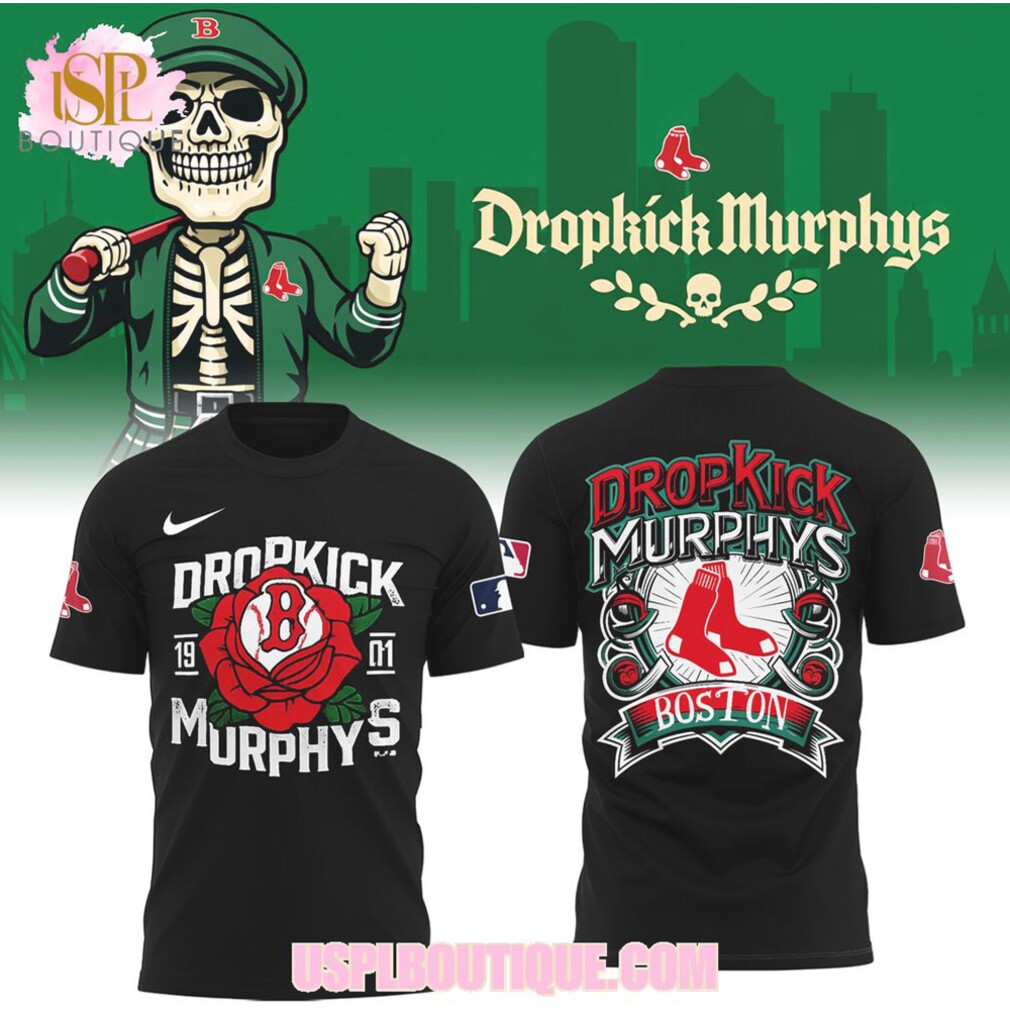 Dropkick Murphys Boston Red Sox Skeleton Baseball Graphic Tee Irish Punk Rock Apparel Dropkick Murphys Boston Red Sox Skeleton Baseball Graphic Tee Irish Punk Rock Apparel