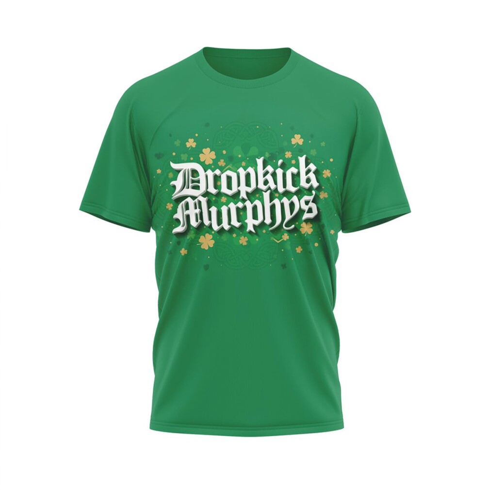 Dropkick Murphys Saint Patrick's Day Skeleton Bagpipes Green Clover Punk Rock Fan T Shirt Dropkick Murphys Saint Patrick's Day Skeleton Bagpipes Green Clover Punk Rock Fan T Shirt