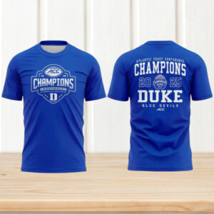 Duke Blue Devils ACC Football Champions 2025 Blue T Shirt Duke Blue Devils ACC Football Champions 2025 Blue T Shirt