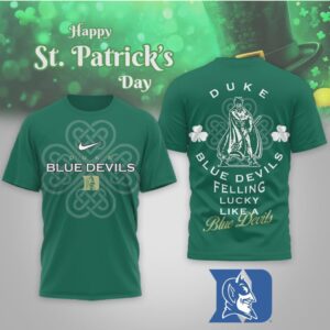Duke Blue Devils St. Patrick’s Day Lucky Clover Graphic Performance T Shirt Duke Blue Devils St. Patrick’s Day Lucky Clover Graphic Performance T Shirt