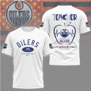 Edmonton Oilers Teacher Appreciation Night Apple Graphic Tee NHL Hockey Fan Shirt