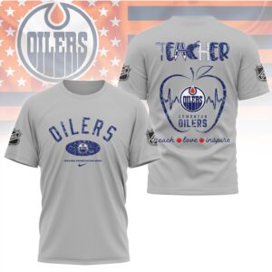Edmonton Oilers Teacher Appreciation Night Apple Graphic Tee NHL Hockey Fan Shirt