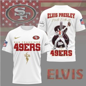 Elvis Presley Meets Football San Francisco 49ers NFL Music tshirt