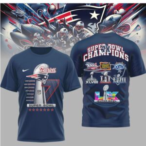 New England Patriots Seven Time Super Bowl Champions History T Shirt New England Patriots Seven Time Super Bowl Champions History T Shirt
