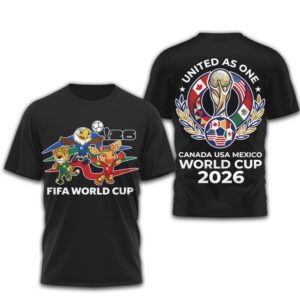 FIFA World Cup 2026 Canada USA Mexico United As One Soccer Fan Graphic Tee