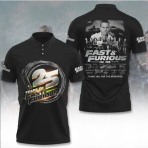 Fast and Furious 25 Years 2001 2026 Anniversary Commemorative Paul Walker Tribute Hoodie