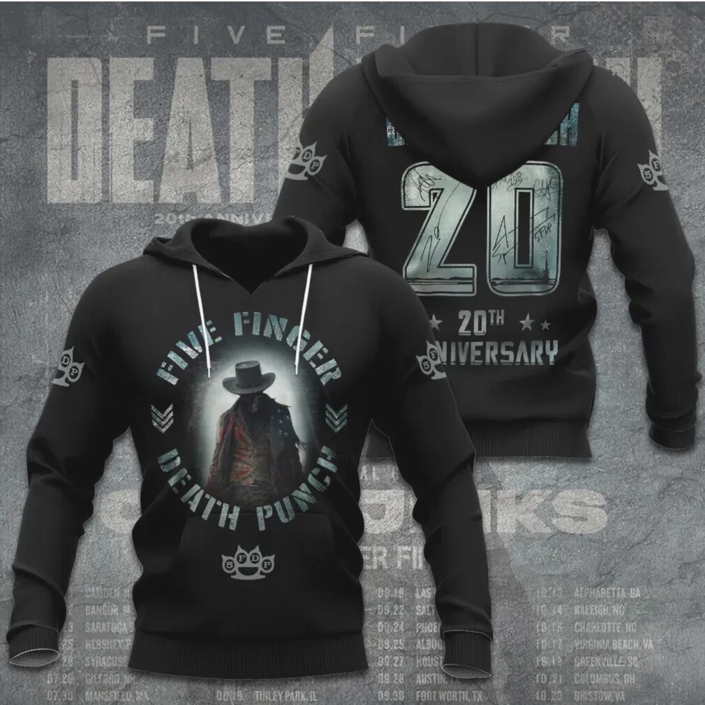 Five Finger Death Punch 20th Anniversary Western Gunslinger Metal Aesthetic T Shirt Five Finger Death Punch 20th Anniversary Western Gunslinger Metal Aesthetic T Shirt