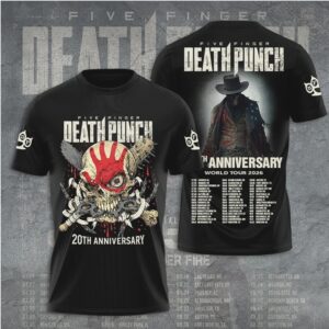 Five Finger Death Punch 20th Anniversary World Tour 2026 tshirt