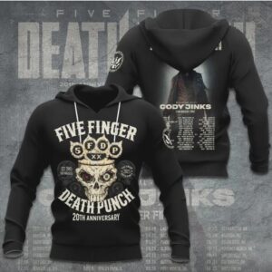 Five Finger Death Punch 20th Anniversary World Tour Skull Heavy Metal Graphic T Shirt Five Finger Death Punch 20th Anniversary World Tour Skull Heavy Metal Graphic T Shirt