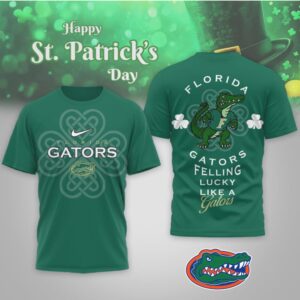 Florida Gators St. Patrick’s Day Lucky Clover Albert Gator Mascot Graphic T Shirt Florida Gators St. Patrick’s Day Lucky Clover Albert Gator Mascot Graphic T Shirt
