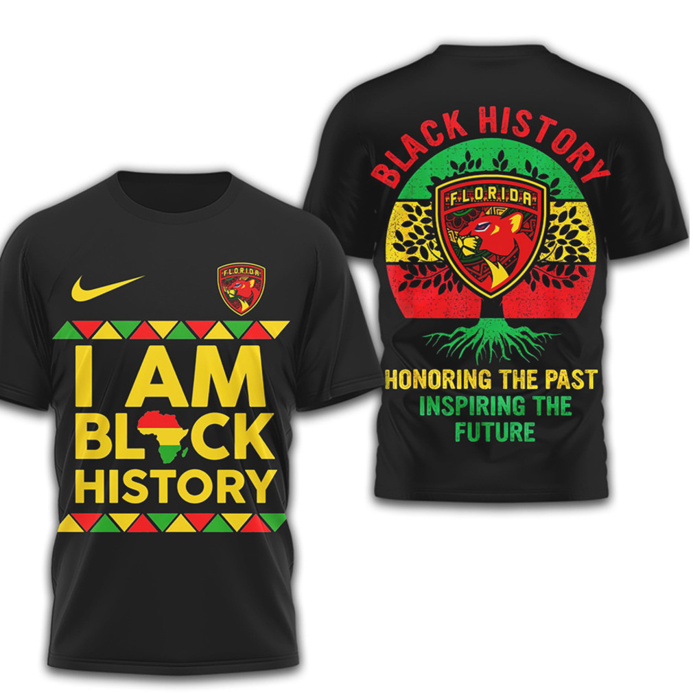Florida Panthers Black History Month African Roots Heritage Pride Graphic Tee Florida Panthers Black History Month African Roots Heritage Pride Graphic Tee