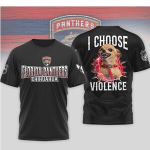 Florida Panthers I Choose Violence Funny Chihuahua Dog Angry Hockey Mascot Shirt