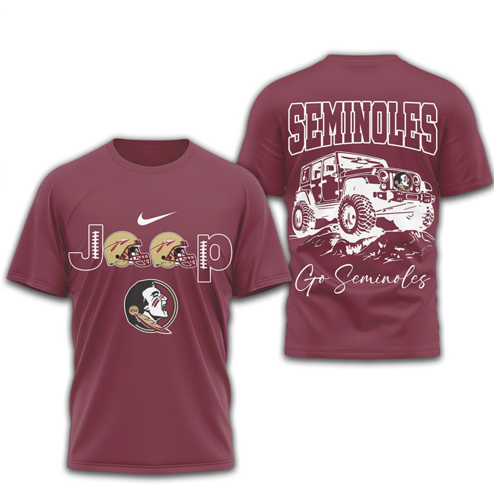 Florida State Seminoles Jeep Graphic FSU Vintage Game Day Garnet Gold Shirt Florida State Seminoles Jeep Graphic FSU Vintage Game Day Garnet Gold Shirt