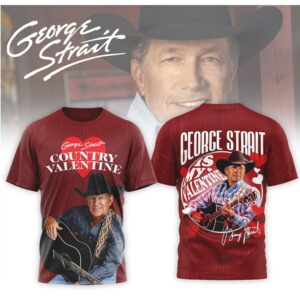 George Strait Country Valentine King Of Country Music Red Heart Hoodie