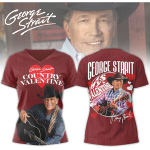 George Strait Country Valentine King Of Country Music Red Heart Hoodie