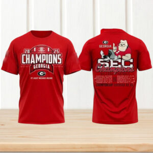 Georgia Bulldogs 2025 SEC Champions Red Game Day Football Fan Shirt Georgia Bulldogs 2025 SEC Champions Red Game Day Football Fan Shirt