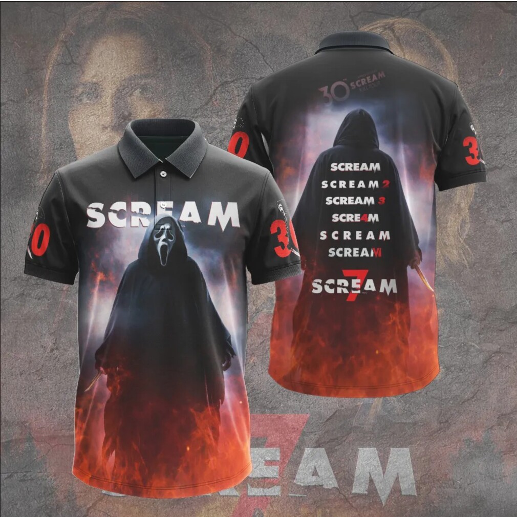 Ghostface Scream 7 Fire Horror Movie Slashing Through The Flames Hoodie Ghostface Scream 7 Fire Horror Movie Slashing Through The Flames Hoodie