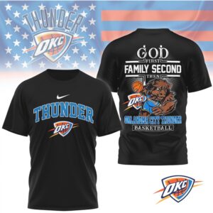 God First Family Second Oklahoma City Thunder Basketball Faith Based Graphic Shirt