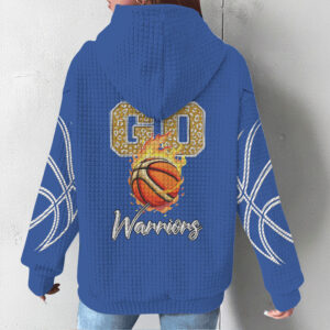 Golden State Warriors Blue Waffle Knit Hoodie Vintage NBA Game Day Fan Apparel Hoodie Golden State Warriors Blue Waffle Knit Hoodie Vintage NBA Game Day Fan Apparel Hoodie