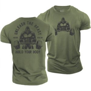 Gorilla Fitness Unleash The Beast Build Your Body Gym Shirt