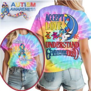 Grateful Dead Autism Awareness Accept Love Understand Rainbow Tie Dye Puzzle Graphic Shirt Grateful Dead Autism Awareness Accept Love Understand Rainbow Tie Dye Puzzle Graphic Shirt