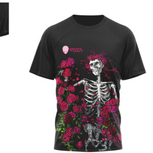 Grateful Dead Women Are Smarter Skeleton and Roses Black Graphic Shirt