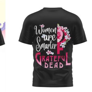 Grateful Dead Women Are Smarter Skeleton and Roses Black Graphic Shirt