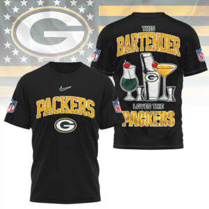 Green Bay Packers Bartender Cheesehead Football Fan Game Day T Shirt
