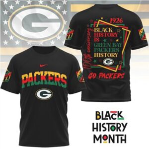 Green Bay Packers Black History Month Anniversary NFL Football T Shirt Green Bay Packers Black History Month Anniversary NFL Football T Shirt