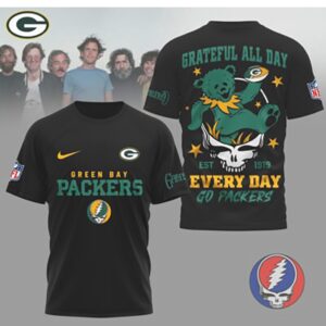 Green Bay Packers Grateful Dead Dancing Bear NFL Football Jam Band tshirt Green Bay Packers Grateful Dead Dancing Bear NFL Football Jam Band tshirt