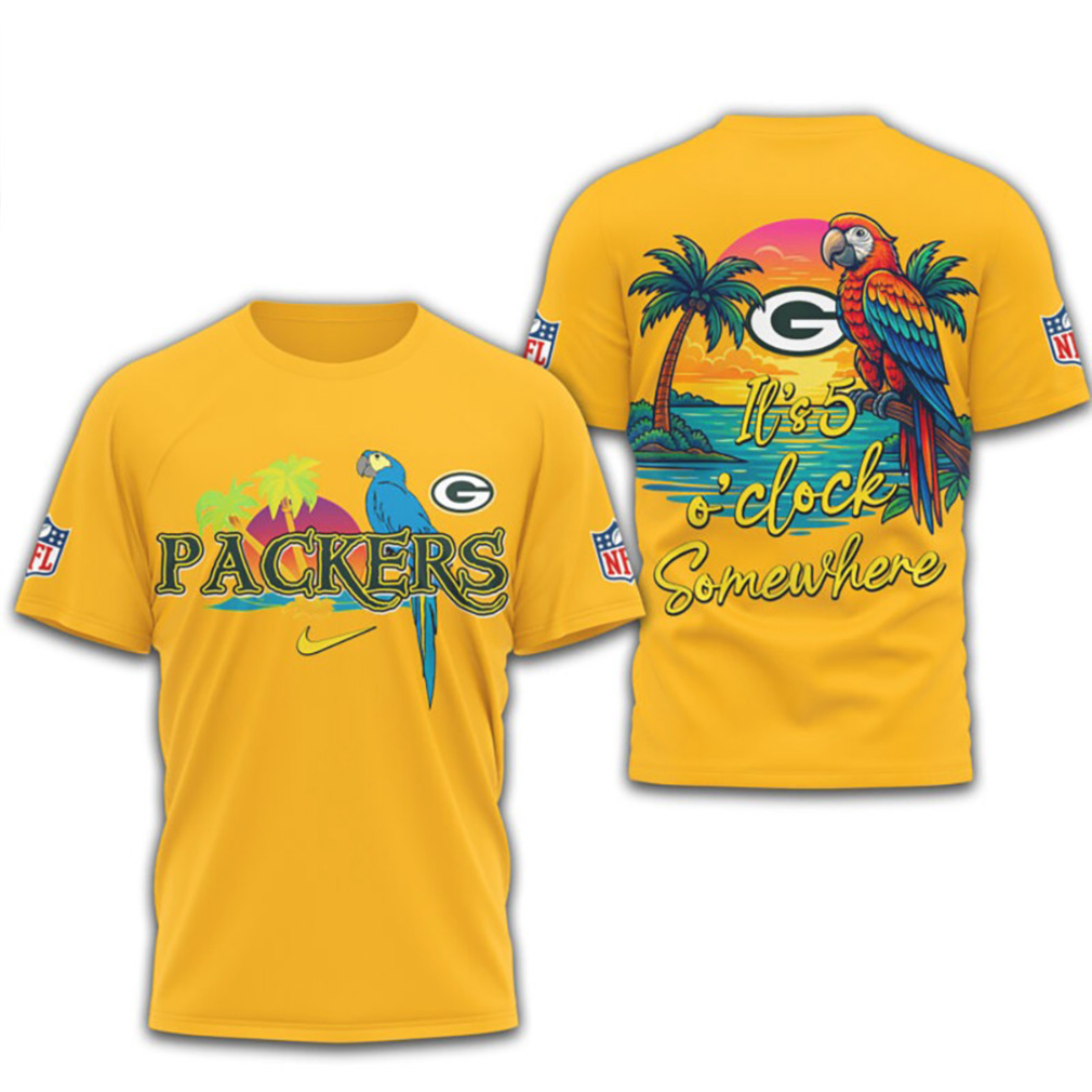 Green Bay Packers Margaritaville Parrot Paradise Tropical Beach Summer Game Day tshirt Green Bay Packers Margaritaville Parrot Paradise Tropical Beach Summer Game Day tshirt