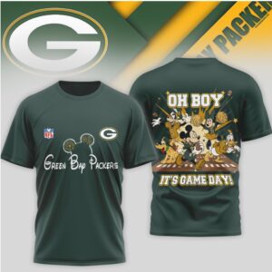 Green Bay Packers Mickey Mouse Game Day Vintage Graphic Football Fan T Shirt
