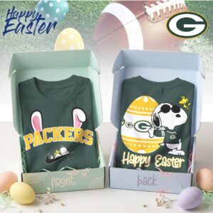 Green Bay Packers Snoopy Happy Easter Egg Hunt Nike Logo Football Shirt