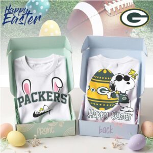 Green Bay Packers Snoopy Happy Easter Egg Hunt Nike Logo Football Shirt
