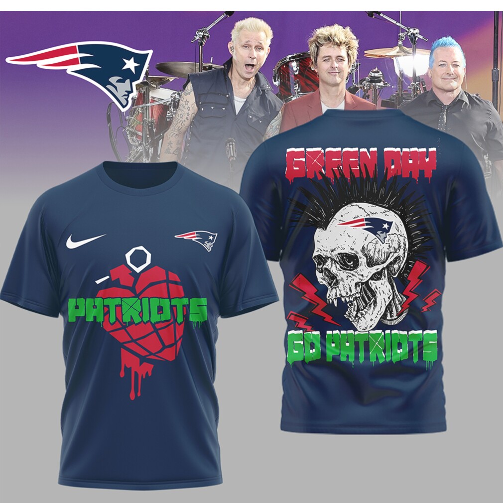 Green Day American Idiot New England Patriots Punk Rock Skull Graphic Football Fan Shirt Green Day American Idiot New England Patriots Punk Rock Skull Graphic Football Fan Shirt